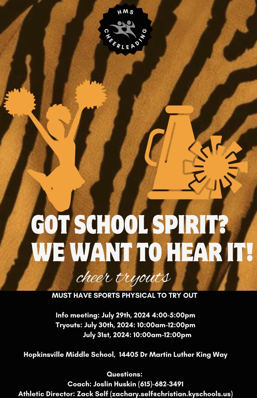 Hopkinsville Middle School Cheerleading Team Tryouts Announced
