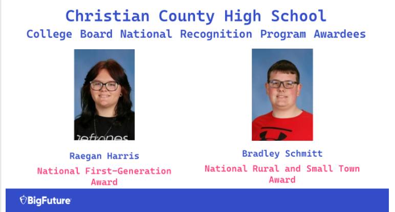 CCHS Students Receive Prestigious College Board National Recognition Program Awards