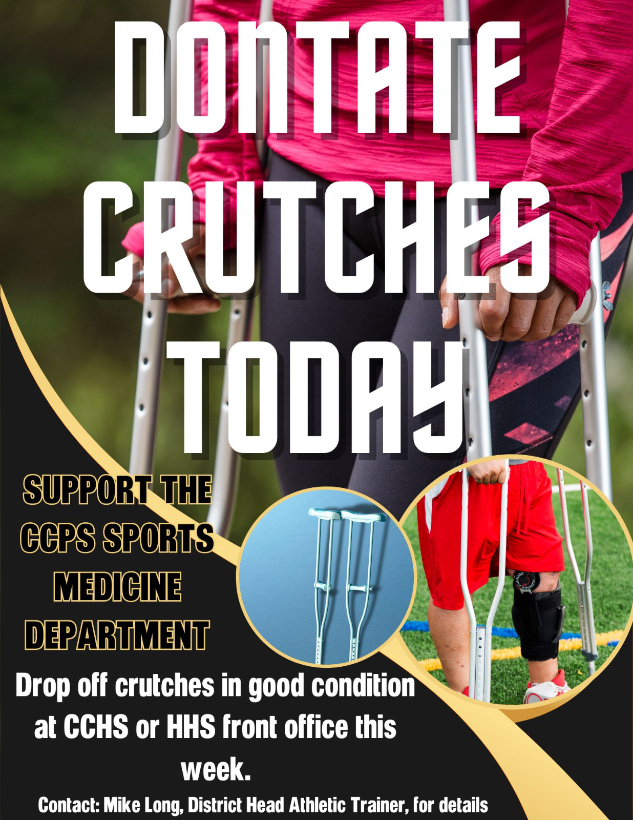 CCPS Sports Medicine Department Seeking Crutches Donations