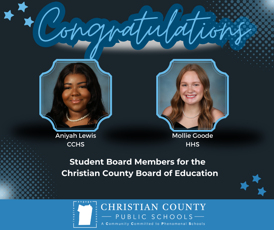 CCPS Board Welcomes Student Representatives Aniyah Lewis and Mollie Goode CCPS Board Welcomes Student Representatives Aniyah Lewis and Mollie Goode