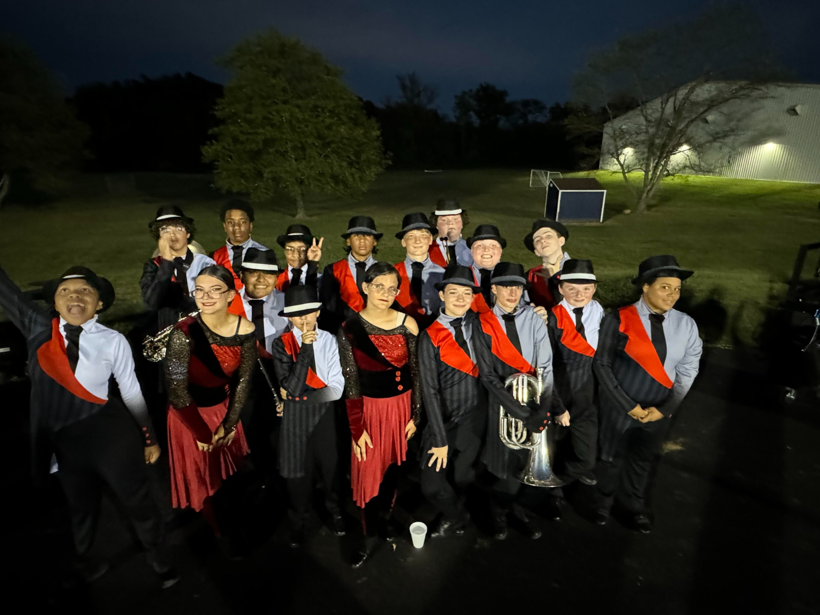 HMS Band Members win Grand Champion as part of HHS Band of Tigers