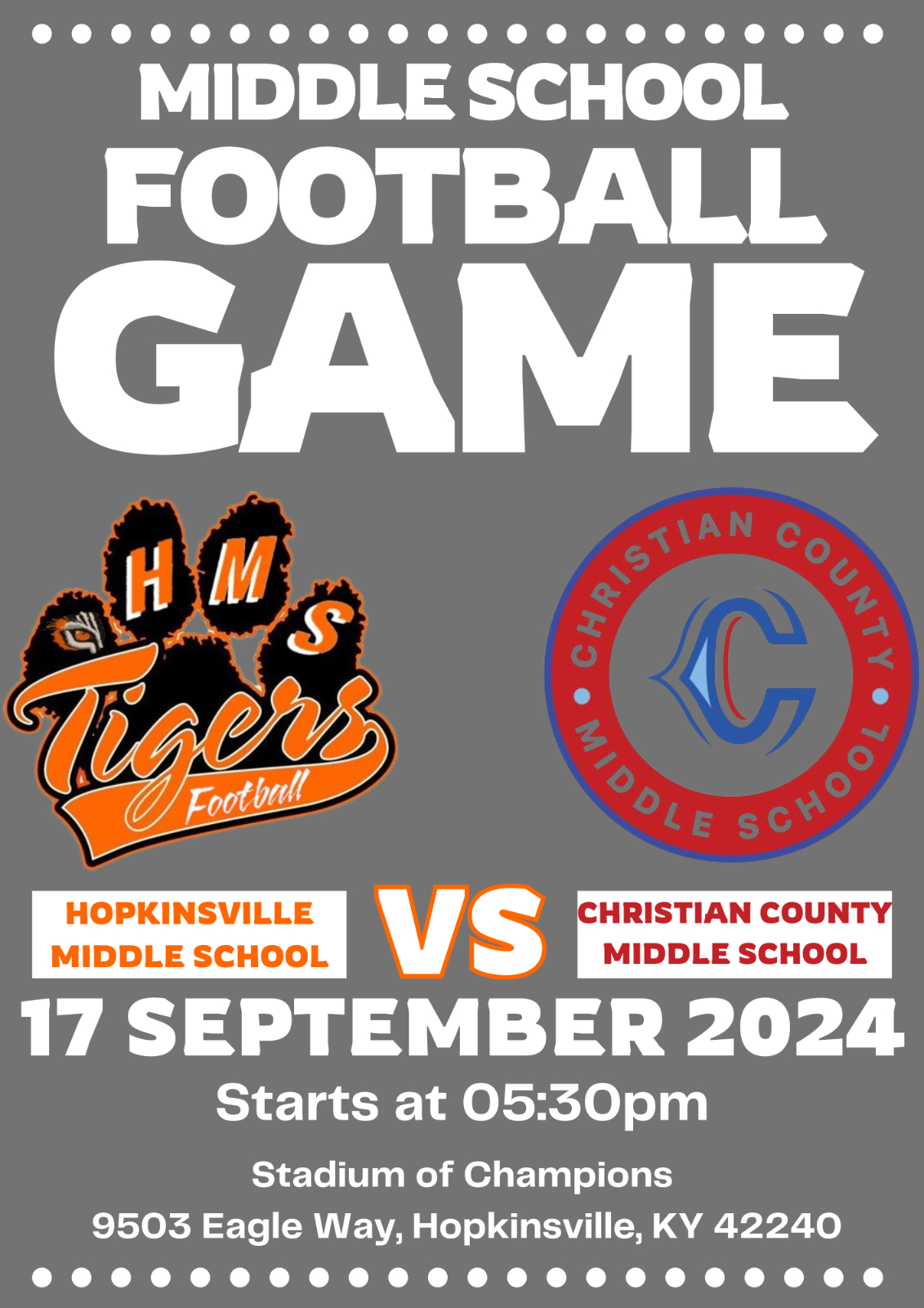 Hopkinsville Middle School vs. Christian County Middle School