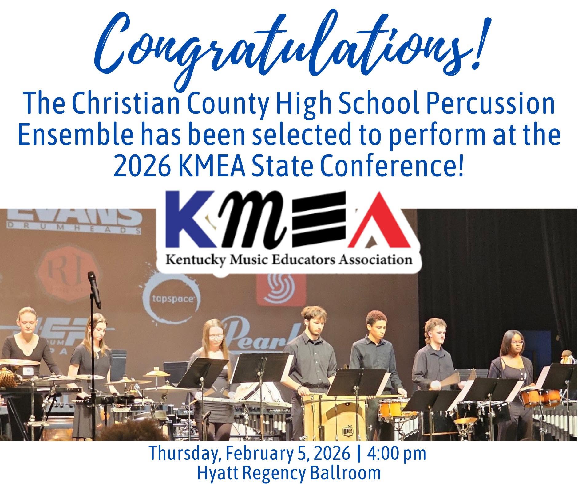 CCHS Percussion Ensemble Earns Spot at 2026 KMEA Conference CCHS Percussion Ensemble Earns Spot at 2026 KMEA Conference